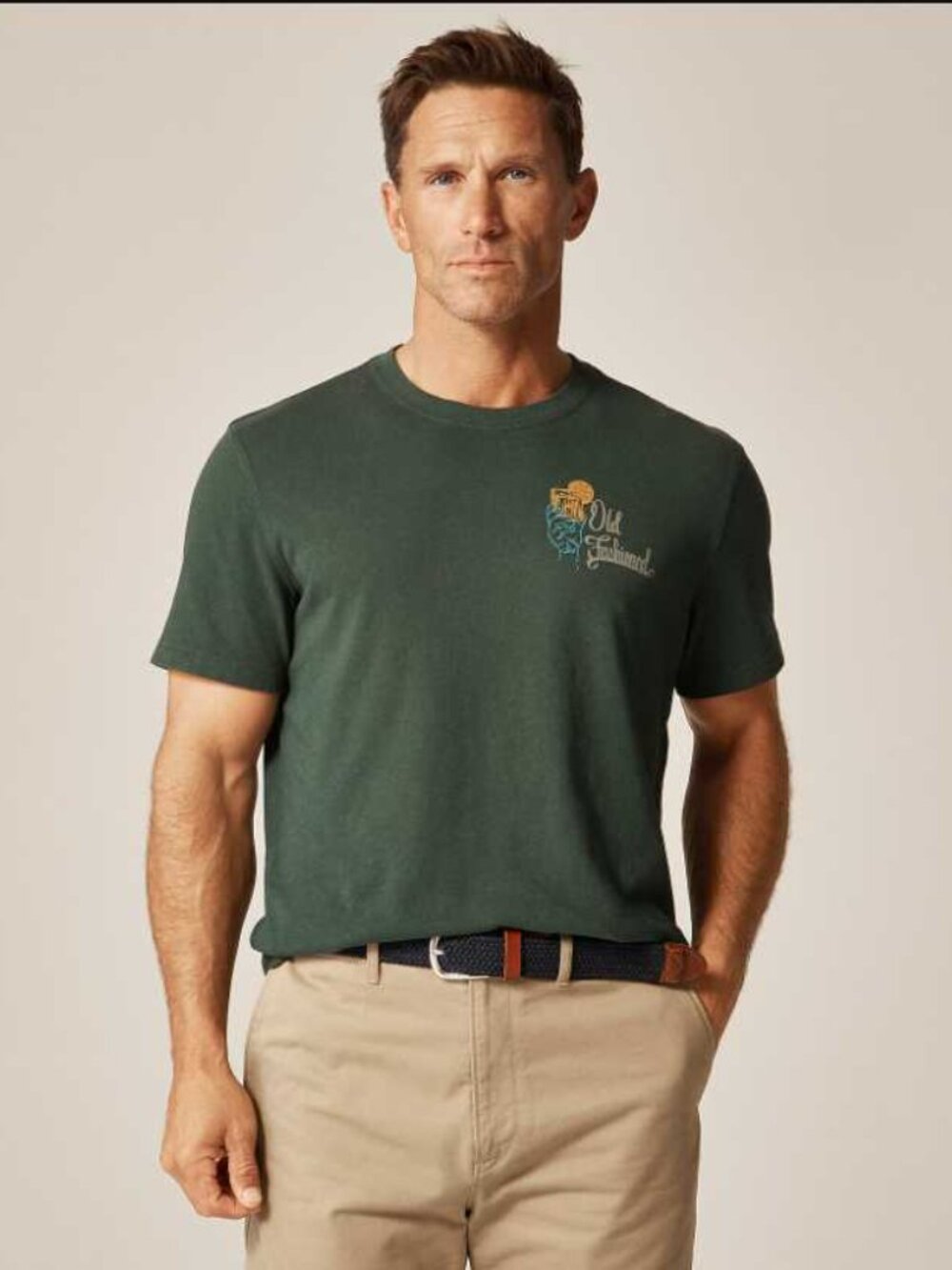 New M J.Crew vintage wash cotton Old Fashioned drink graphic t-shirt